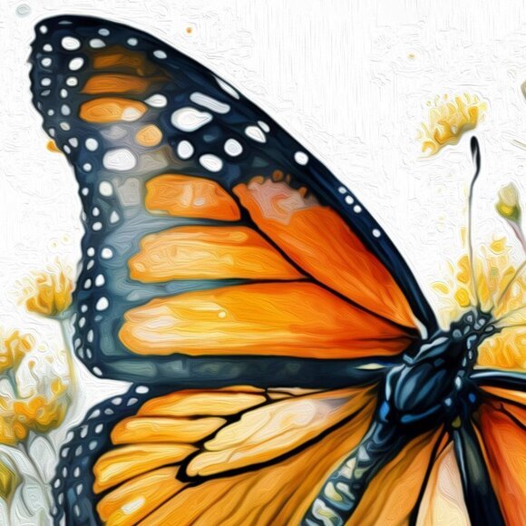 20x30 Monarch Butterfly Watercolor Oil Painting Art Poster - Picture 6 of 7